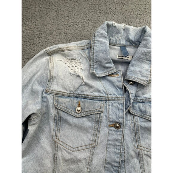 Stradivarius destructed Denim jacket size large - Picture 5 of 12